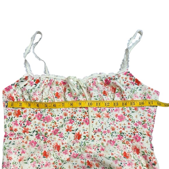 COMMENSE‎ Babydoll Floral Trim Cami Midi Dress in Multicolor Flowers Size XL - Picture 3 of 6